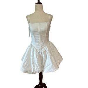 GUESS Women's Camille Bubble Hem Dress Size S In White